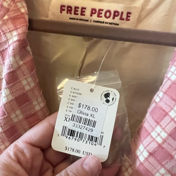 Free people Olivia gingham blazer size XL NWT - Picture 4 of 9